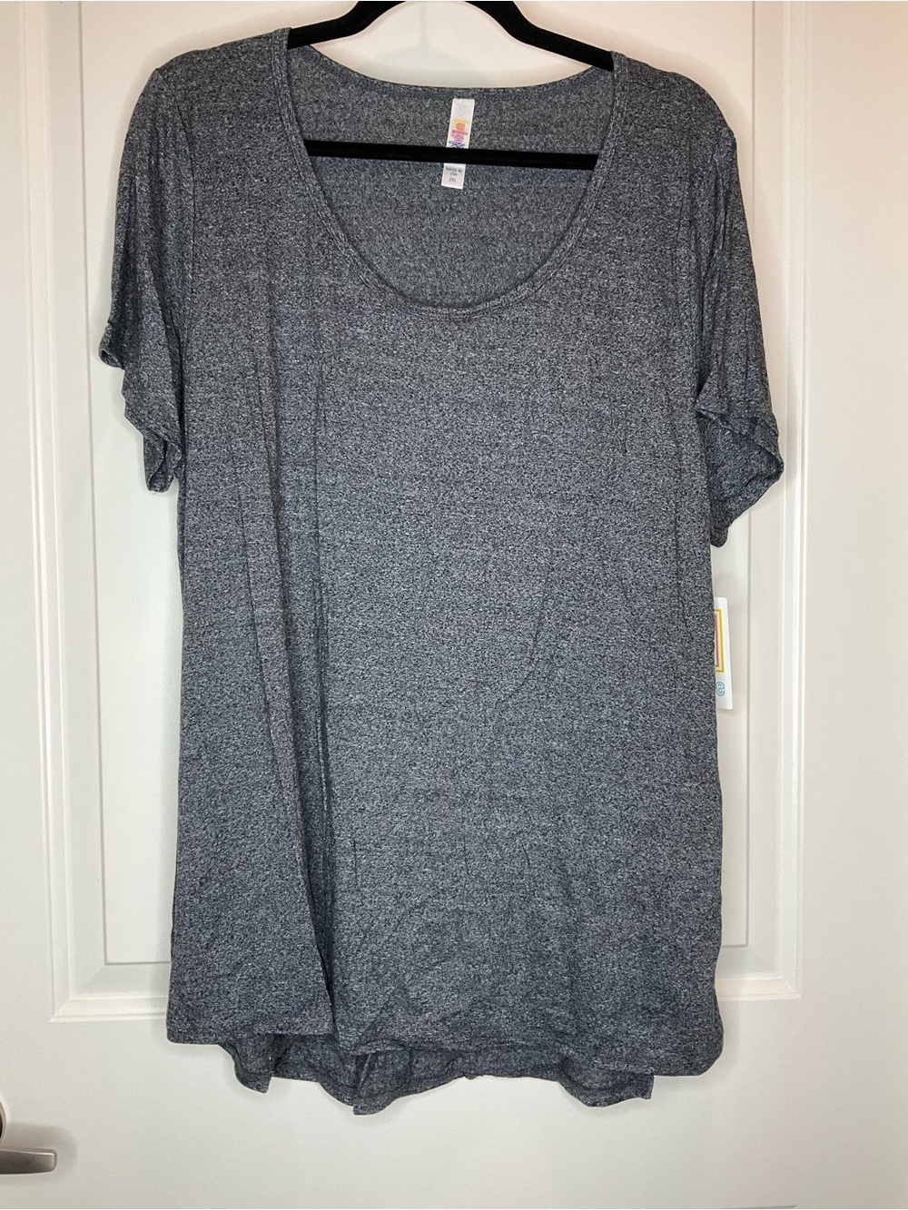 LuLaRoe Classic Heathered Gray Scoop Neck Short Sleeve Tee 2XL